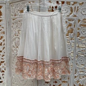 Tory Burch White Embellished Skirt – Beaded + Sequin Floral – Sample Size 2 XS